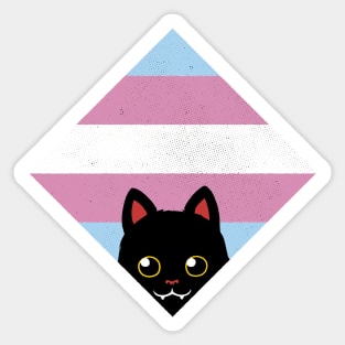 Peeking Cat Trans Square Flag by Tobe Fonseca Sticker